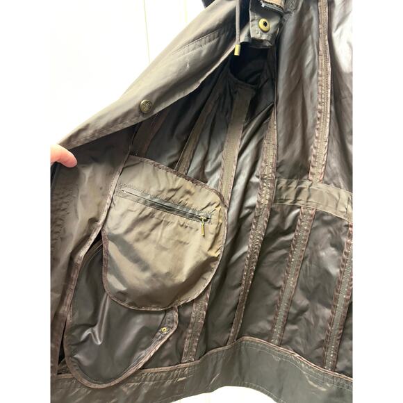 Cole Haan Brown Packable Hooded Rain Jacket Women’s Size S Water-Resistant - Picture 10 of 14